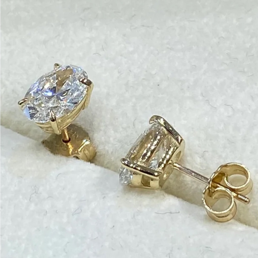Harper Grace 18K Gold Over Sterling Silver Oval Stud Earrings - Picture 9 of 15